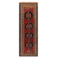 Teppich aus kurdischem Kelim in Rot, Schwarz und Blau mit Medaillonmuster von Teppich & Kelim