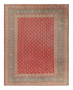 Antique Oushak Rug in Red with Paisley Patterns, from Rug & Kilim