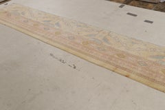 Antique Agra Rug Beige Pink Blue Geometric Indian Runner by Rug & Kilim