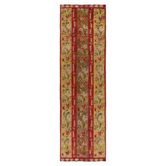 Antique Kirsehir Red and Gold Wool Floral Runner by Rug & Kilim