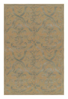 Rug & Kilim - Tappeto floreale in stile italiano con motivo floreale beige-marrone e grigio