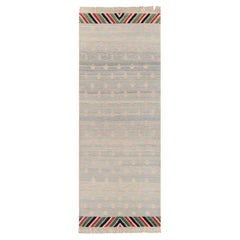 Tapis & Kilim's Youngste Geometric Siver-Gray and Green - Tapis en laine vert
