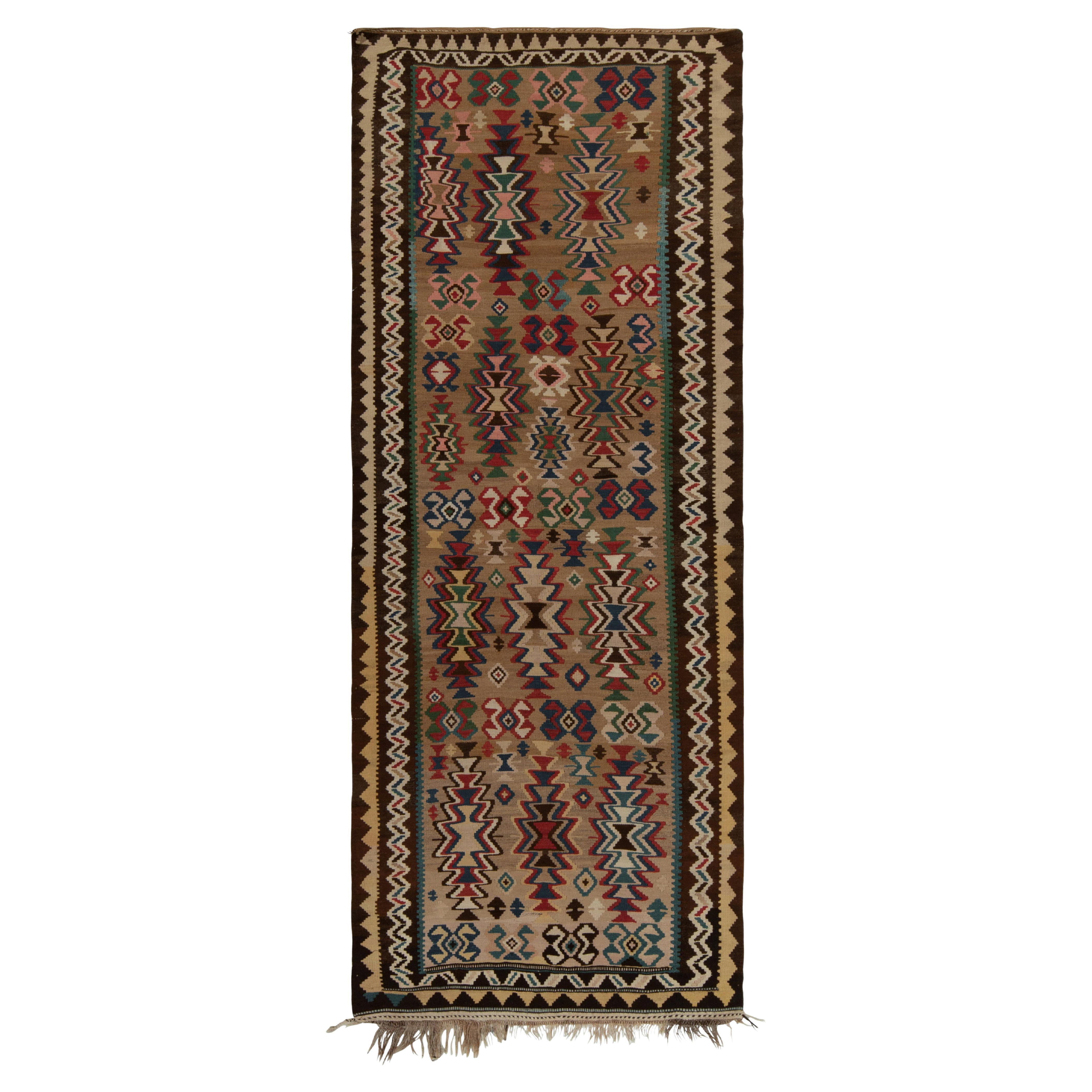 Antique Persian Kilim rug in Beige-Multicolor Tribal patterns by Rug & Kilim For Sale