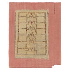 Retro Layered Kilim Rug in Pink-Brown Superimposed Pattern by Rug & Kilim