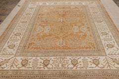 Rug & Kilim's Modern Oushak Style Copper and Beige Silk Rug