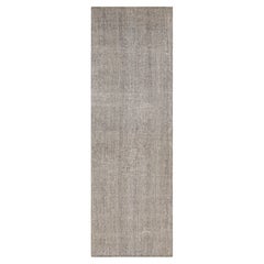 Vintage Turkish Silver Gray Wool Kilim Runner by Rug & Kilim