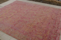 Rug & Kilim’s Paisley Style Transitional Rug in Red, Orange, Pink Floral Pattern