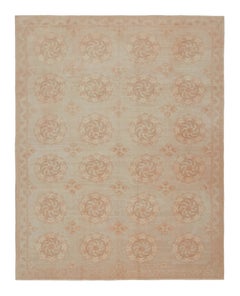 Rug & Kilim’s Contemporary European Style Rug with Beige-Brown Floral Medallions