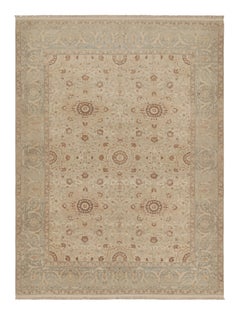 Rug & Kilim's Sultanabad Style Rug Beige Blue Classic Floral Pattern