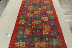 1960s Vintage Zeki Müren Runner in, Multicolor Modern Pattern by Rug & Kilim