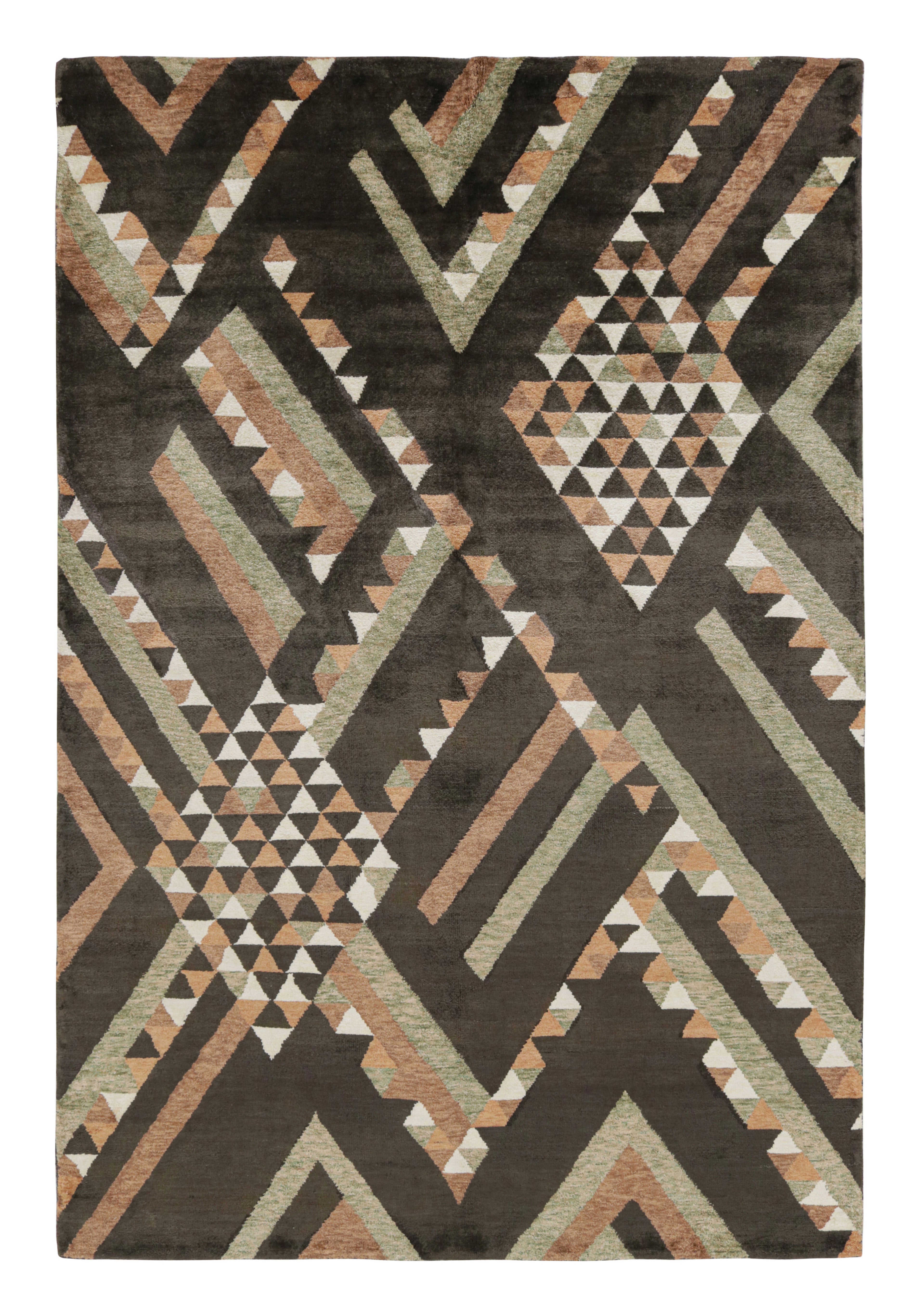 Tapis & Kilims - Tapis de style scandinave à motif géométrique brun