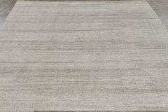 Rug & Kilim’s Modern Textural Square Rug in Silver-Gray Tones