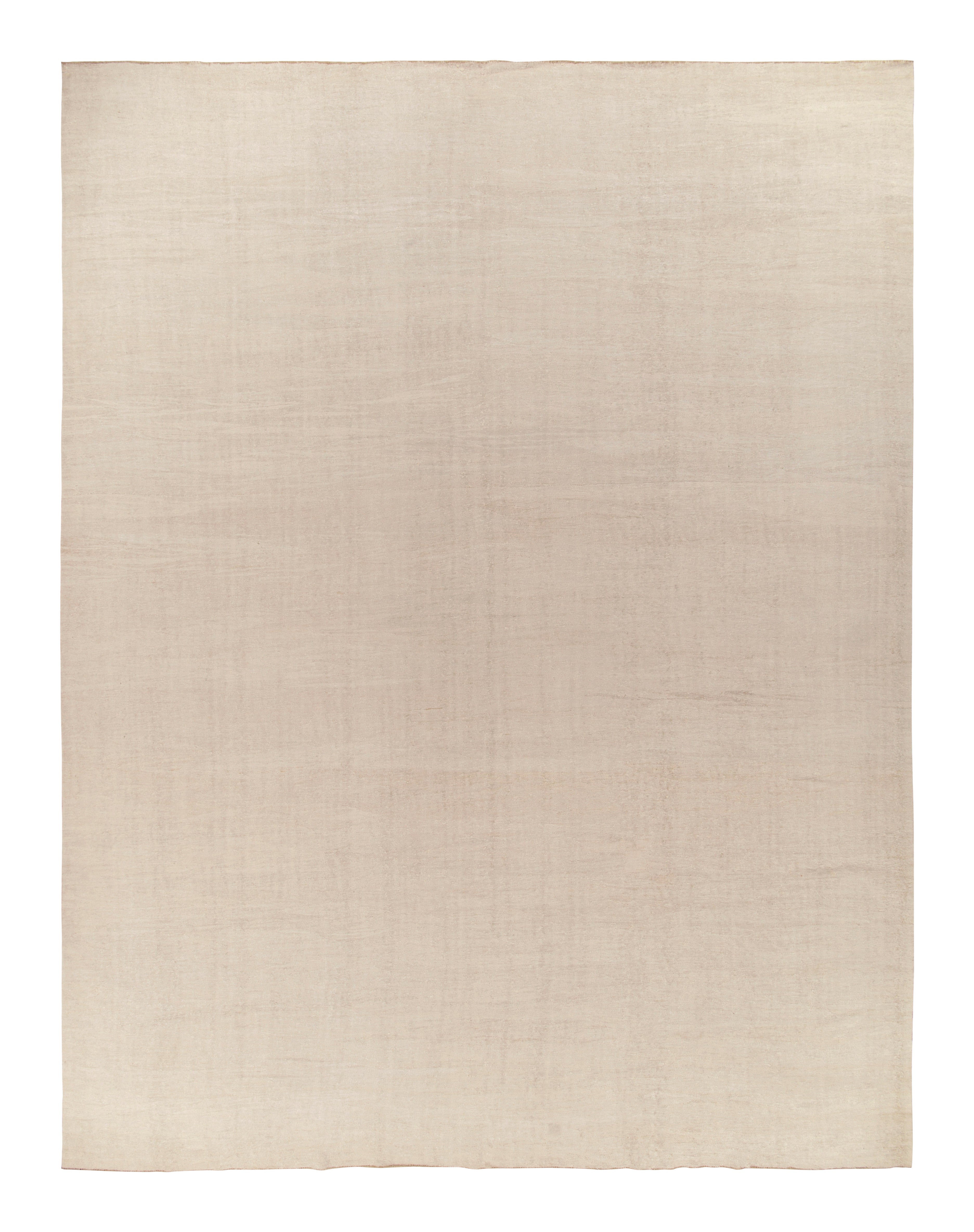 Vintage Turkish Kilim in Beige-Brown Panel Woven Style by Rug & Kilim