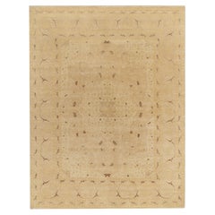 Rug & Kilim’s Classic-Style Rug in Beige-Brown with Pink & Gold Floral Patterns