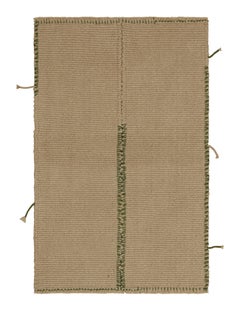 Tapis & Kilims Kilim contemporain beige-marron avec accents verts