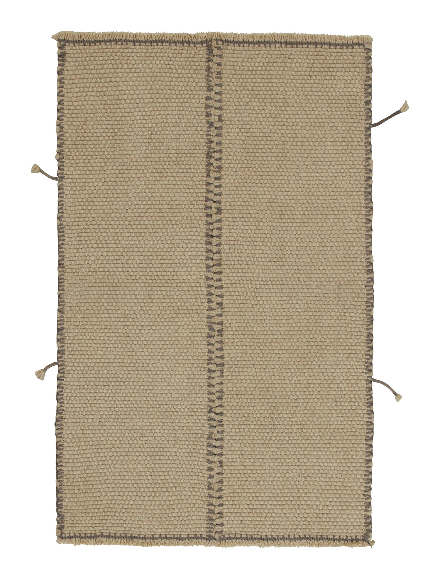 Rug & Kilim’s Contemporary Kilim in Beige-Brown with Grey Accents