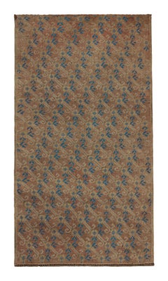Vintage Chaput Style Kilim in Brown Pink Undertone & Blue Accents by Rug & Kilim