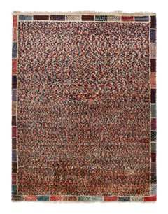 Vintage Gabbeh Tribal Rug in Polychromatic Striae & Dots Pattern by Rug & Kilim