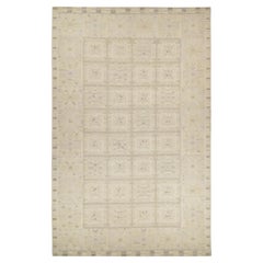 Rug & Kilim’s Scandinavian Style Kilim in White and Gray Geometric Pattern