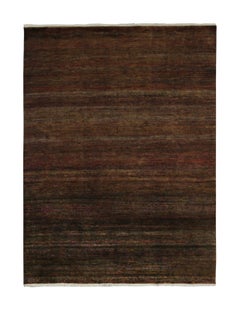 Rug & Kilim’s Contemporary rug in Plain Brown with Striae Black Undertones