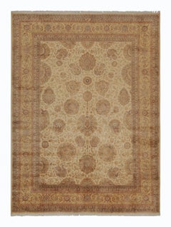Tapis et tapis persan de style Kilim à motifs floraux dorés et brun-beige