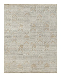 Skandinavischer Outdoor-Teppich von Rug & Kilim in Grau und Beige mit geometrischem Muster