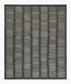 Kilim de estilo escandinavo de Rug & Kilim con motivos geométricos en gris y azul