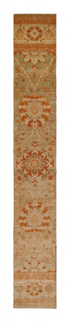 Rug & Kilim’s Persian style Runner in Beige, Blue & Red Floral Pattern