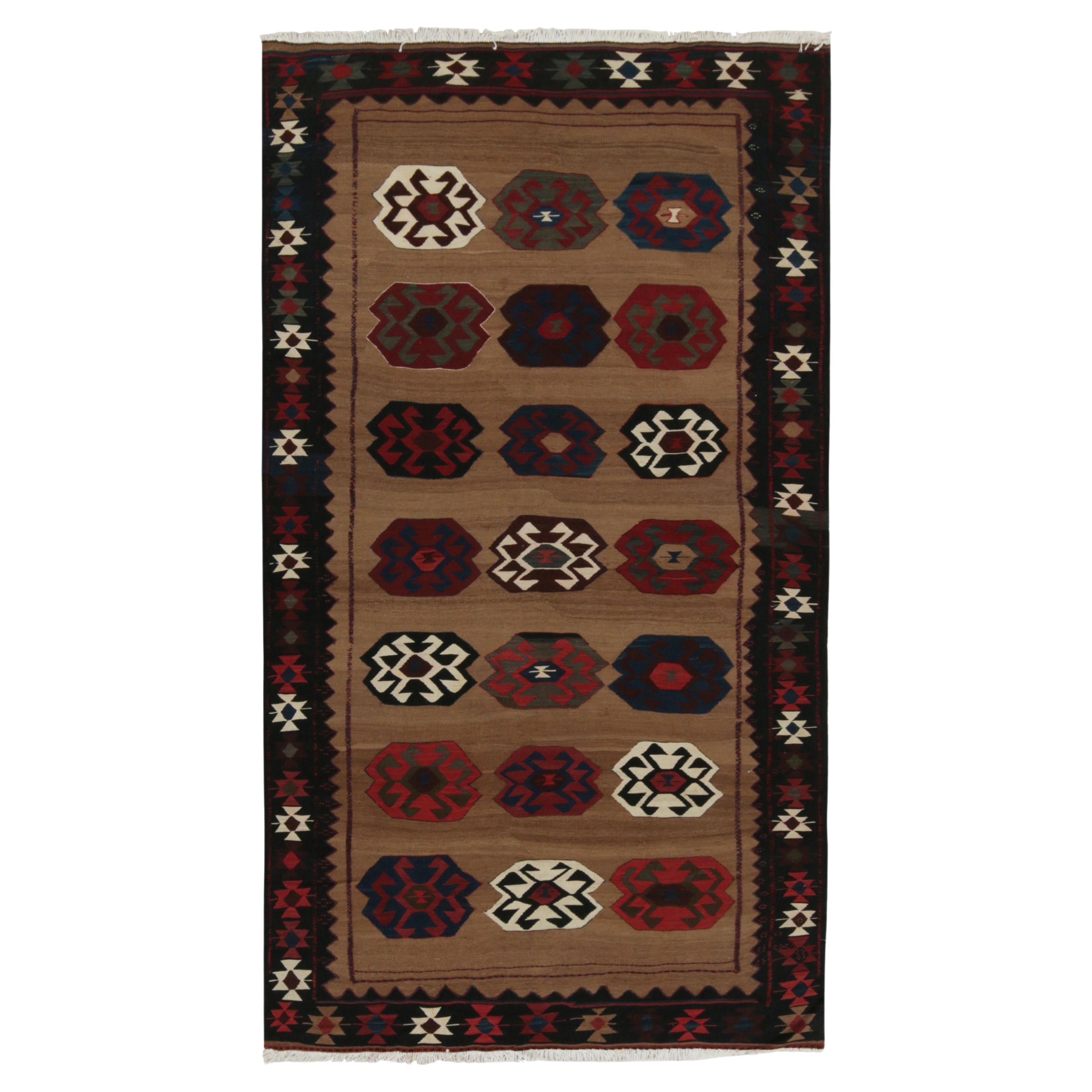 Vintage Persian Tribal Kilim in Brown with Medallion Patterns by Rug & Kilim For Sale