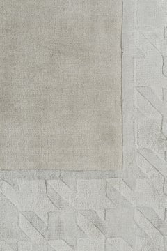 Rug & Kilim’s Modern Rug with Taupe Open Field and Silver-Gray Border