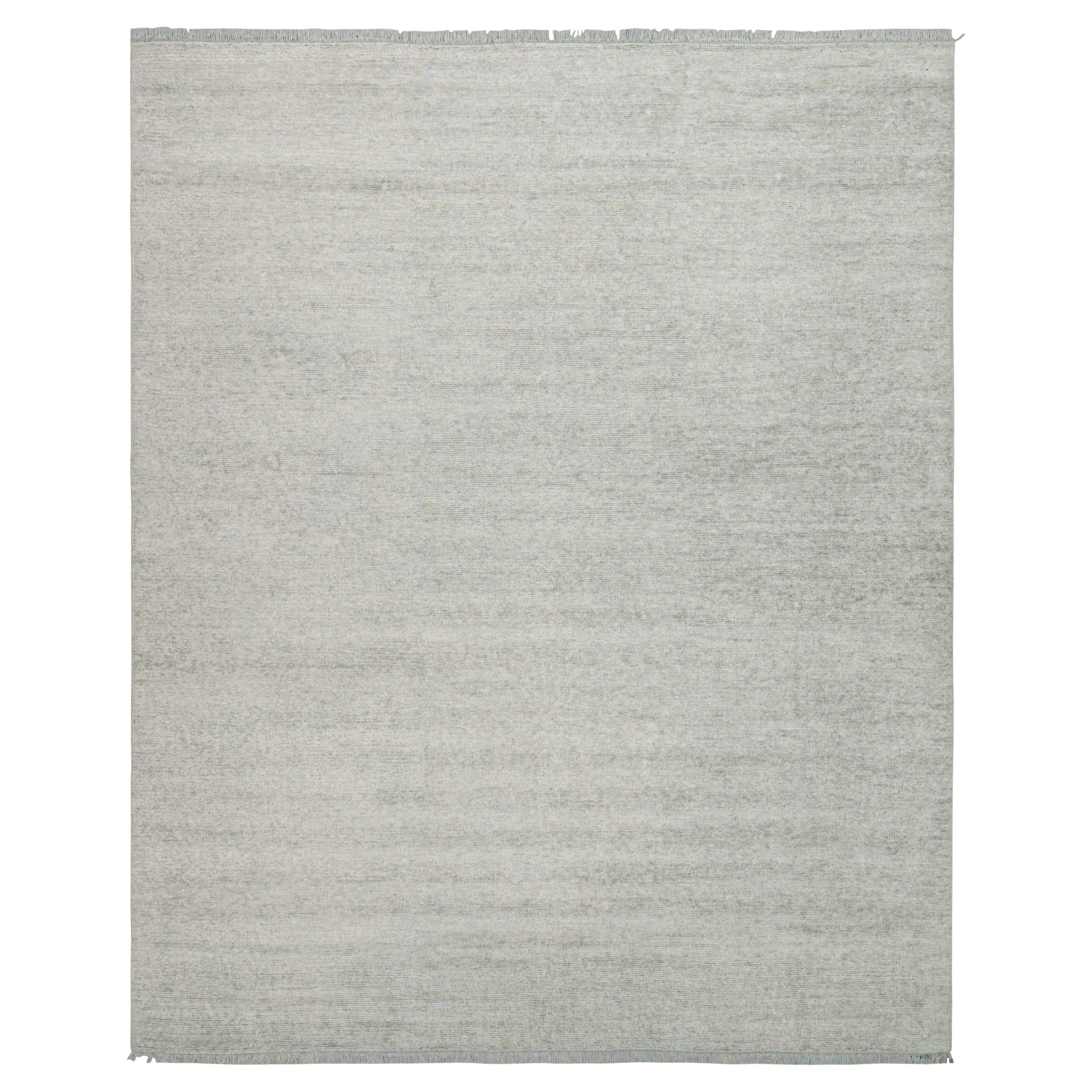 Moderner Teppich von Rug 
Kilim in massivem silber-grauem Ton-in-Ton-Streifendesign