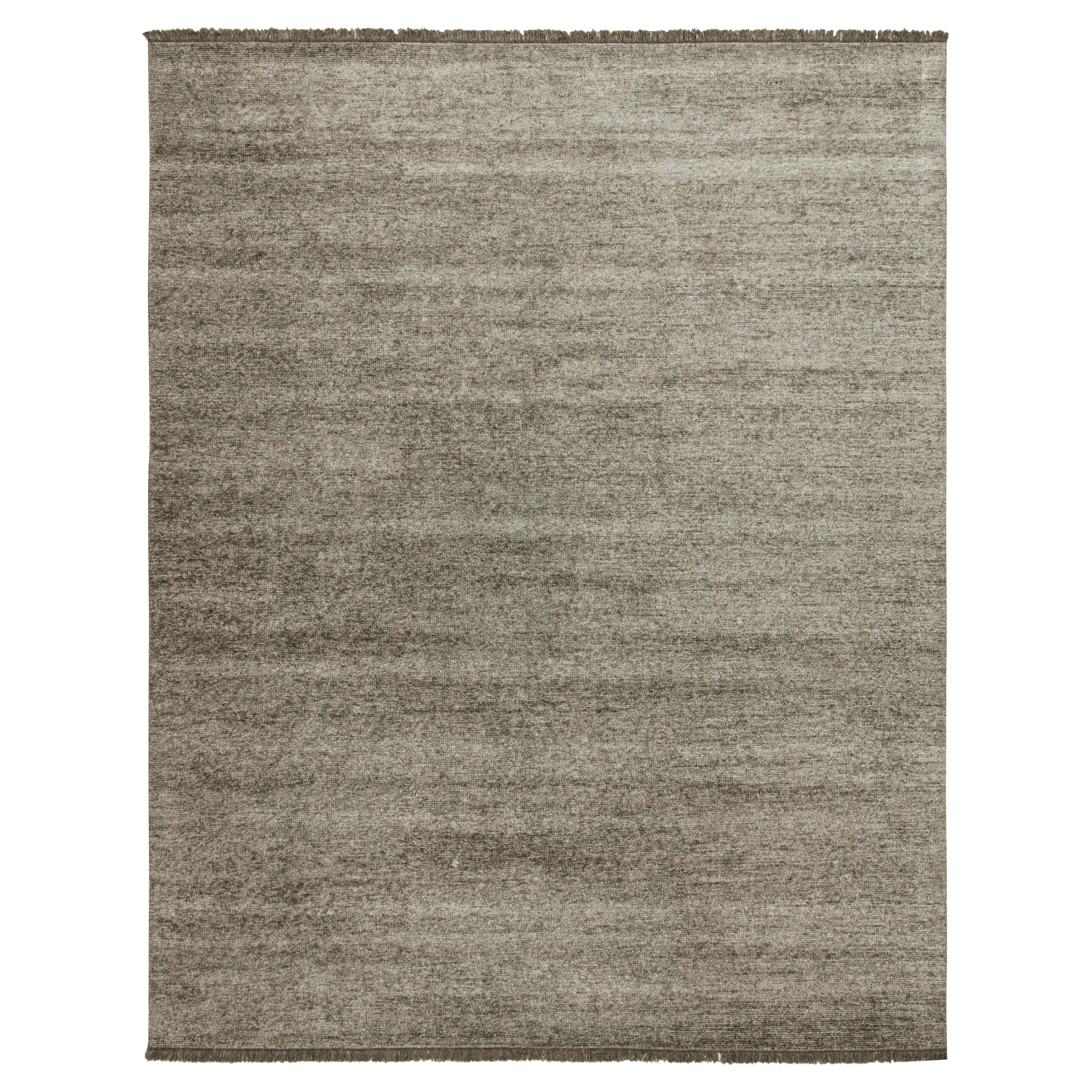 Moderner Teppich von Rug 
Kilim in massivem silber-grauem Ton-in-Ton-Streifendesign