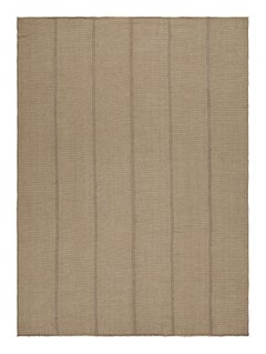 Kilim contemporáneo de Rug & Kilim con detalles marrones y rayas de textura