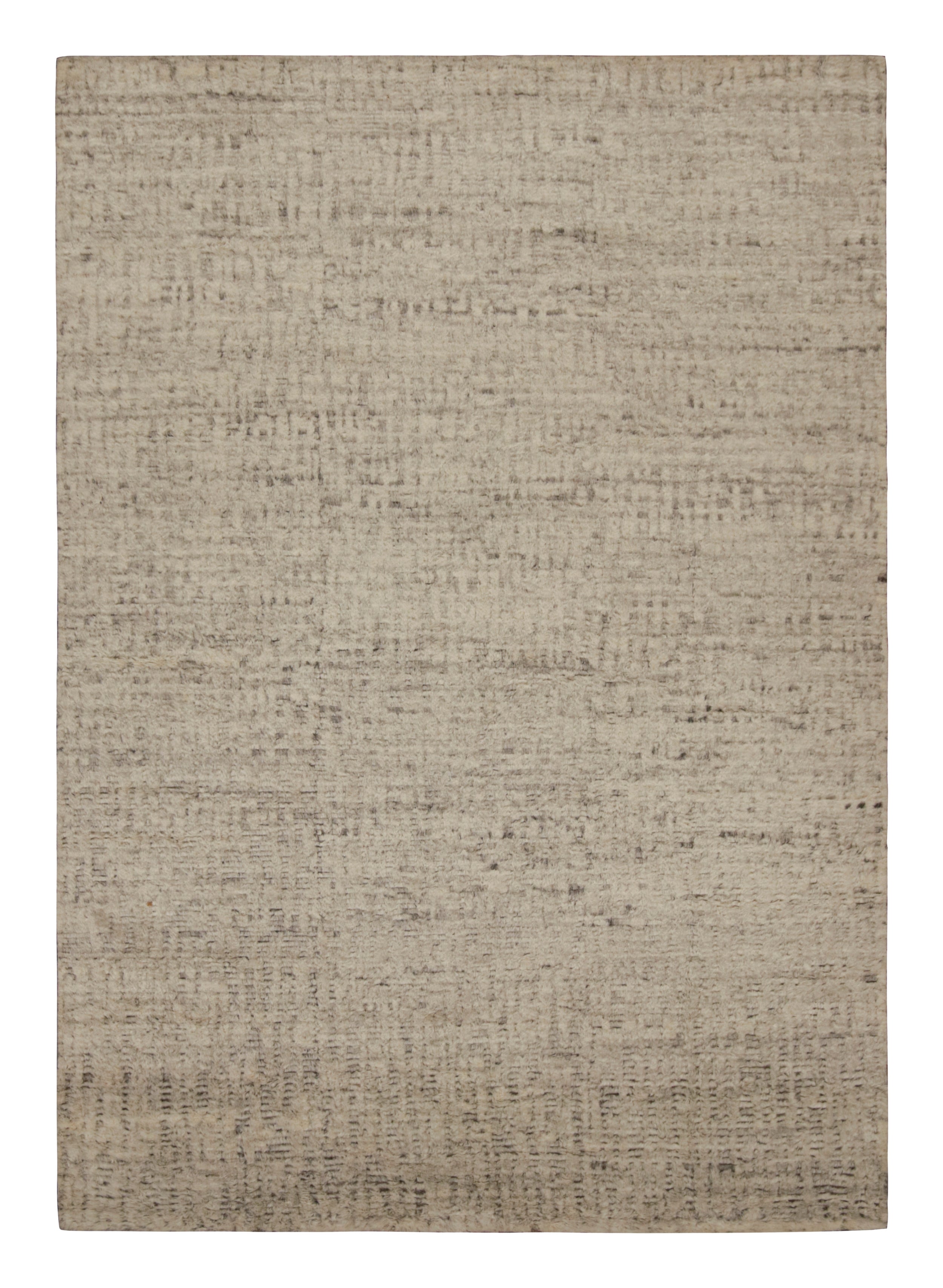 Rug & Kilim’s Modern Textural Rug in Beige and Brown Salt and Pepper Tones For Sale