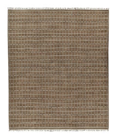 Tapis de style marocain à rayures beige-brun et motif géométrique de Rug & Kilim