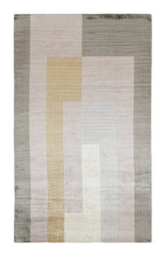 Rug & Kilim's Modern Rug in Lavender with Geometric Patterns (tapis moderne lavande à motifs géométriques)
