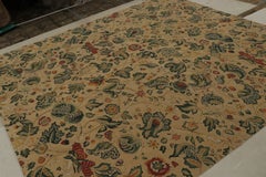Rug & Kilim’s European Style Flatweave Rug in Cream with Floral Patterns ‘Tudor’