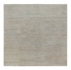 Rug & Kilim's Hand-Knotted Contemporary Rug in Striated Gray, Blue