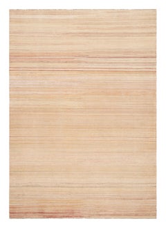 Rug & Kilim’s Textural Rug in Peach Tones and Polychrome Striae