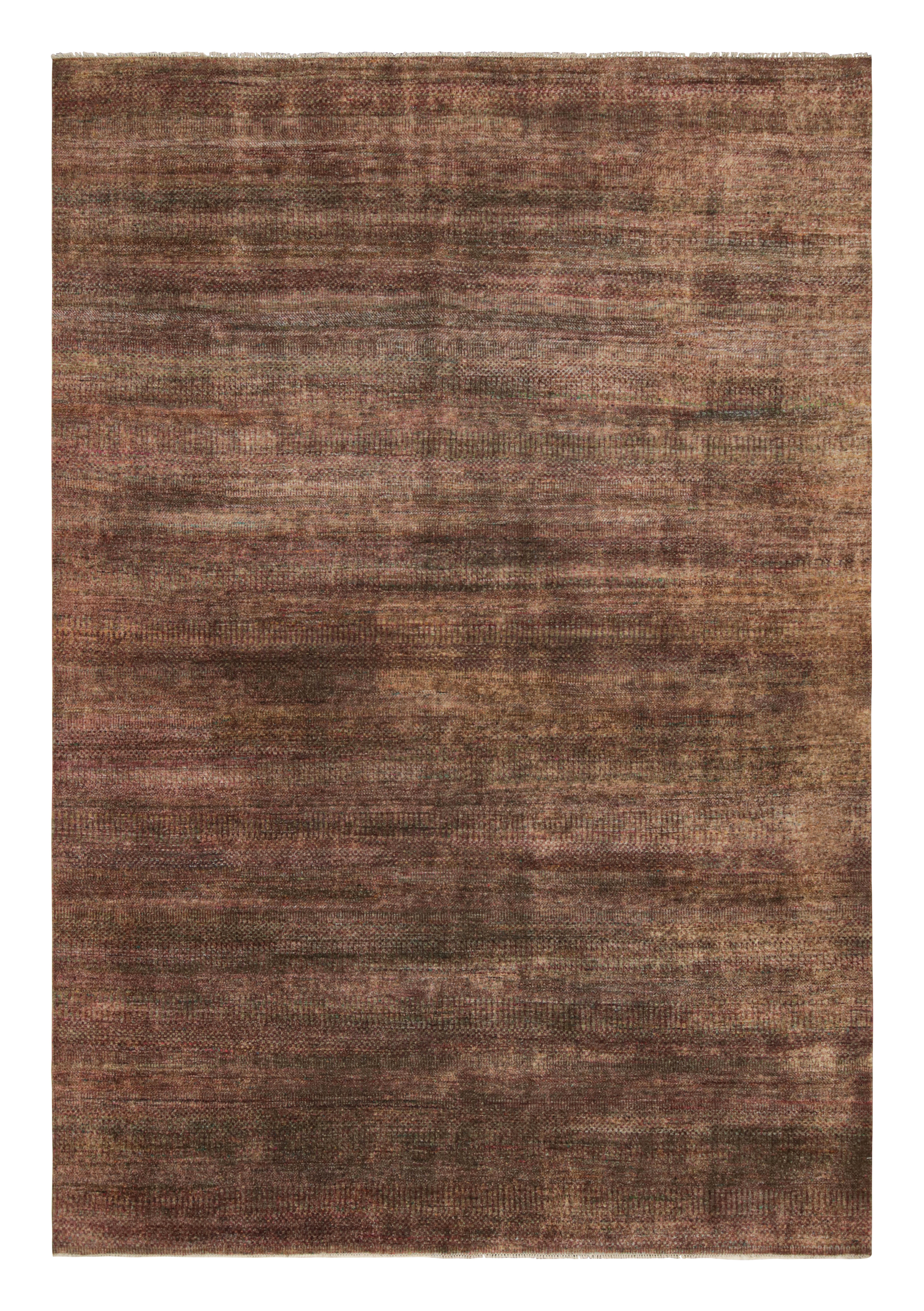 Rug & Kilim's Strukturteppich in Lila-Tönen und mehrfarbigen Streifen