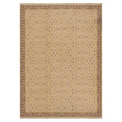 Rug & Kilim’s East Turkestan Inspired Beige Brown Herati Wool Floral Rug