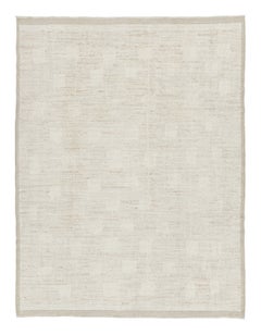 Rug & Kilim’s Modern Textural Rug in Cream White with Ribbed Patterns