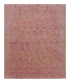 Rug & Kilim’s Paisley Style Transitional Rug in Red, Orange, Pink Floral Pattern