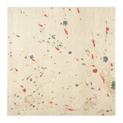 Alfombra cuadrada moderna Distressed Art de Rug & Kilim en blanco con motivos abstractos