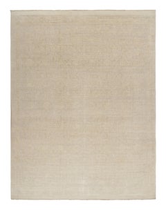 Oversized Rug & Kilim’s Oushak Style Rug in Gray and Beige with Floral Patterns