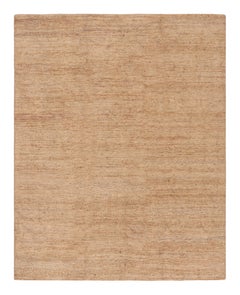 Diseño personalizado de alfombra de textura Rug & Kilim en yute con rayas beige-marrón