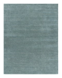 Rug & Kilim's Modern Rug in Blue and Cream, with Stripes and Geometric Patterns (tapis moderne bleu et crème, avec des rayures et des motifs géométriques)