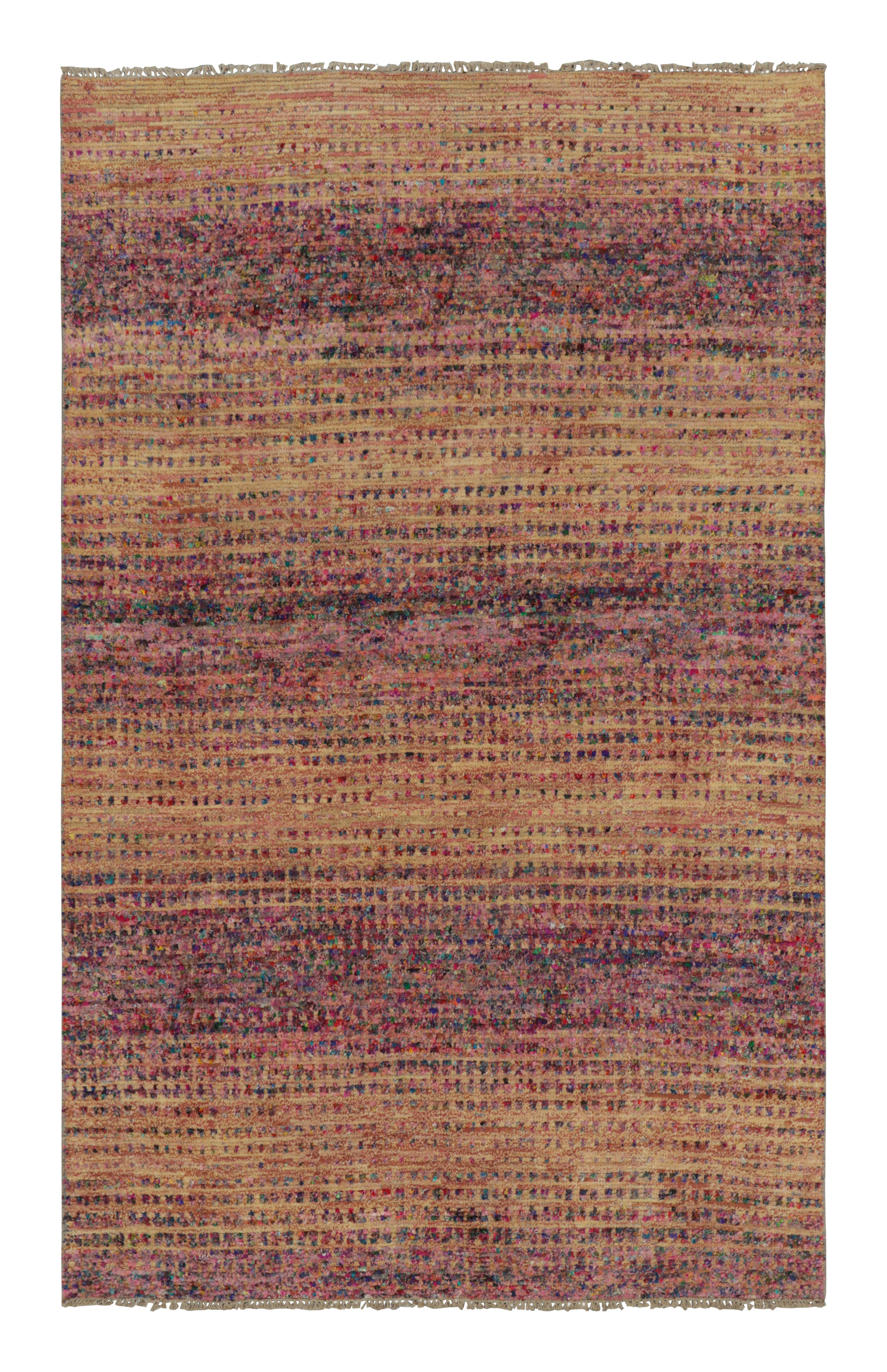 Rug & Kilim’s Contemporary Rug with Polychromatic Geometric Patterns and Striae