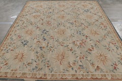 Rug & Kilim’s Aubusson Style Rug in Beige-Cream with Floral Patterns