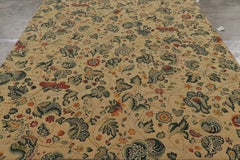 Rug & Kilim’s Tudor Style Rug in Cream with Teal Floral Patterns